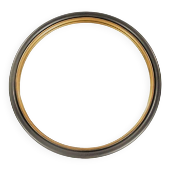 Miroir rond XXL 95cm de diamètre contour anthracite et doré