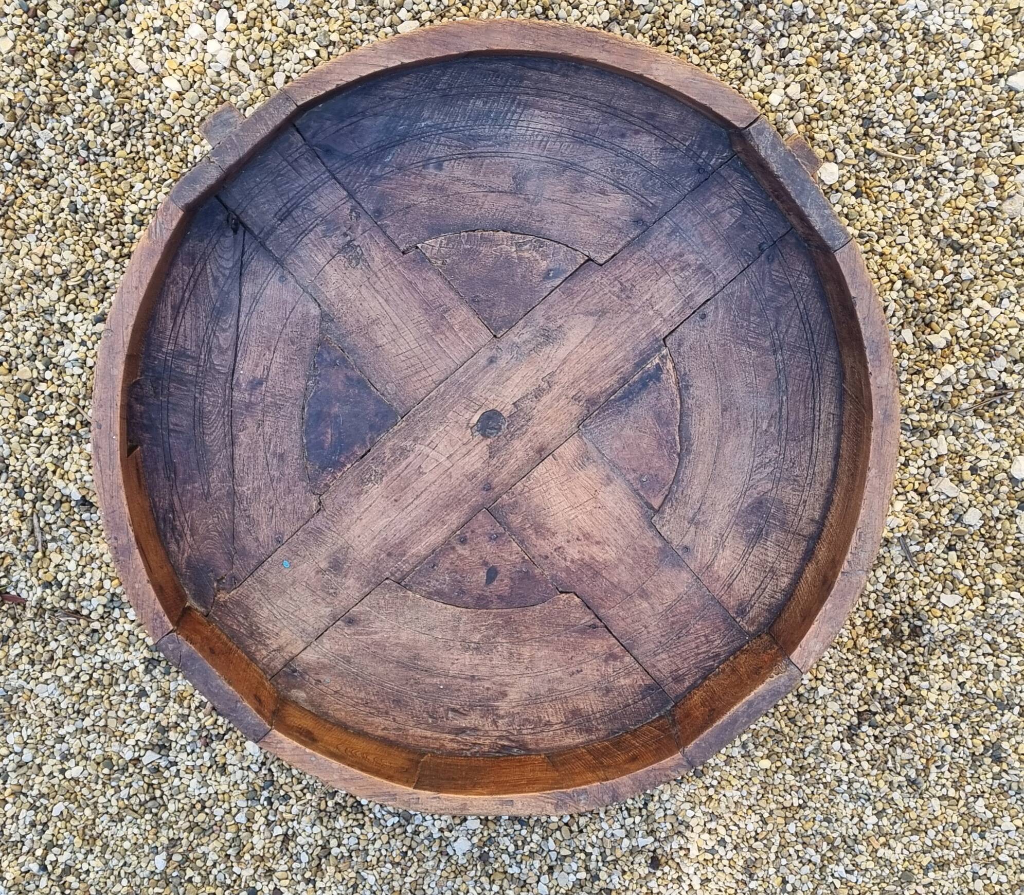 Antique millstone coffee table