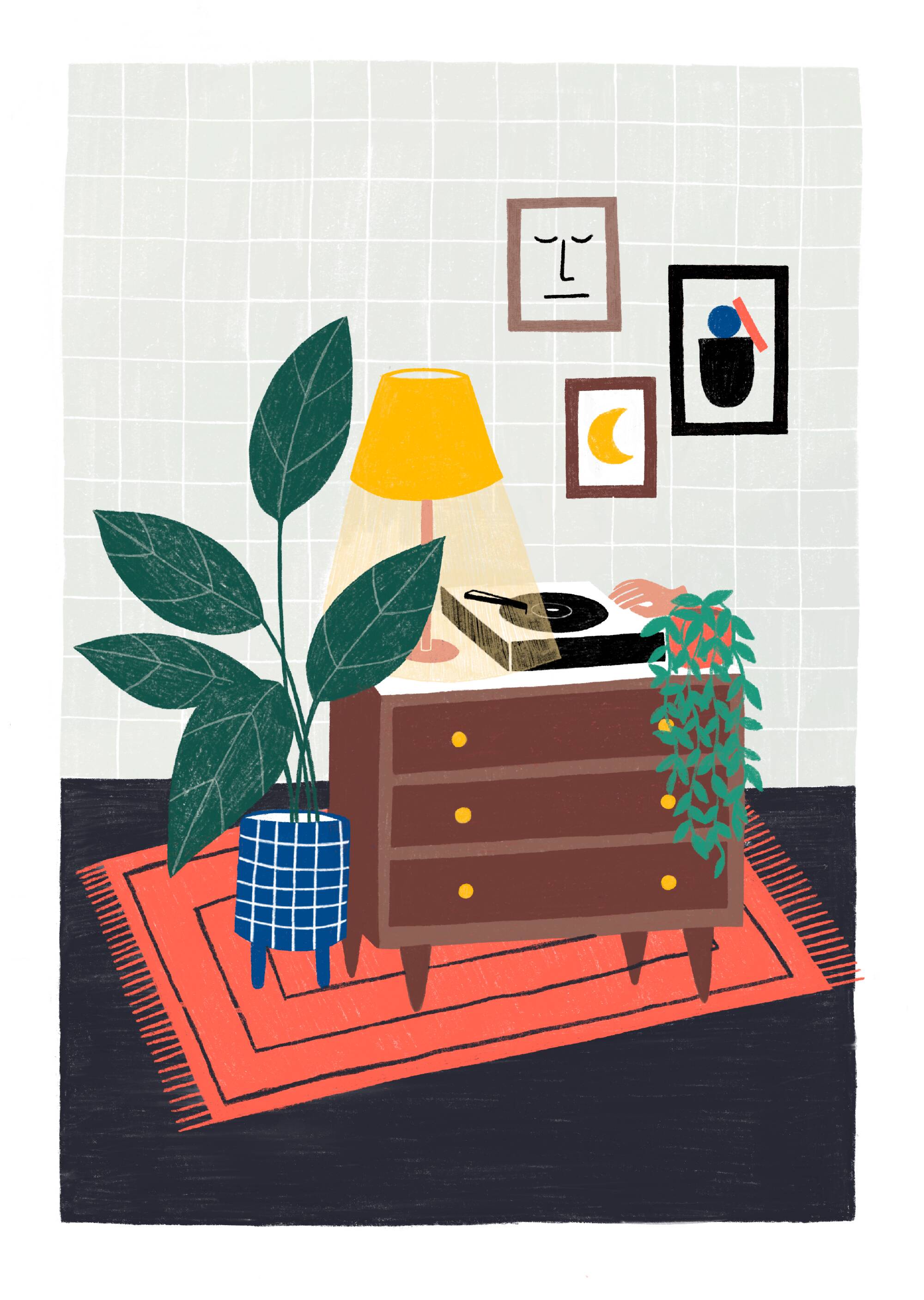 The living room - a4 illustration