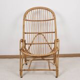Fauteuil en rotin ancien, vintage