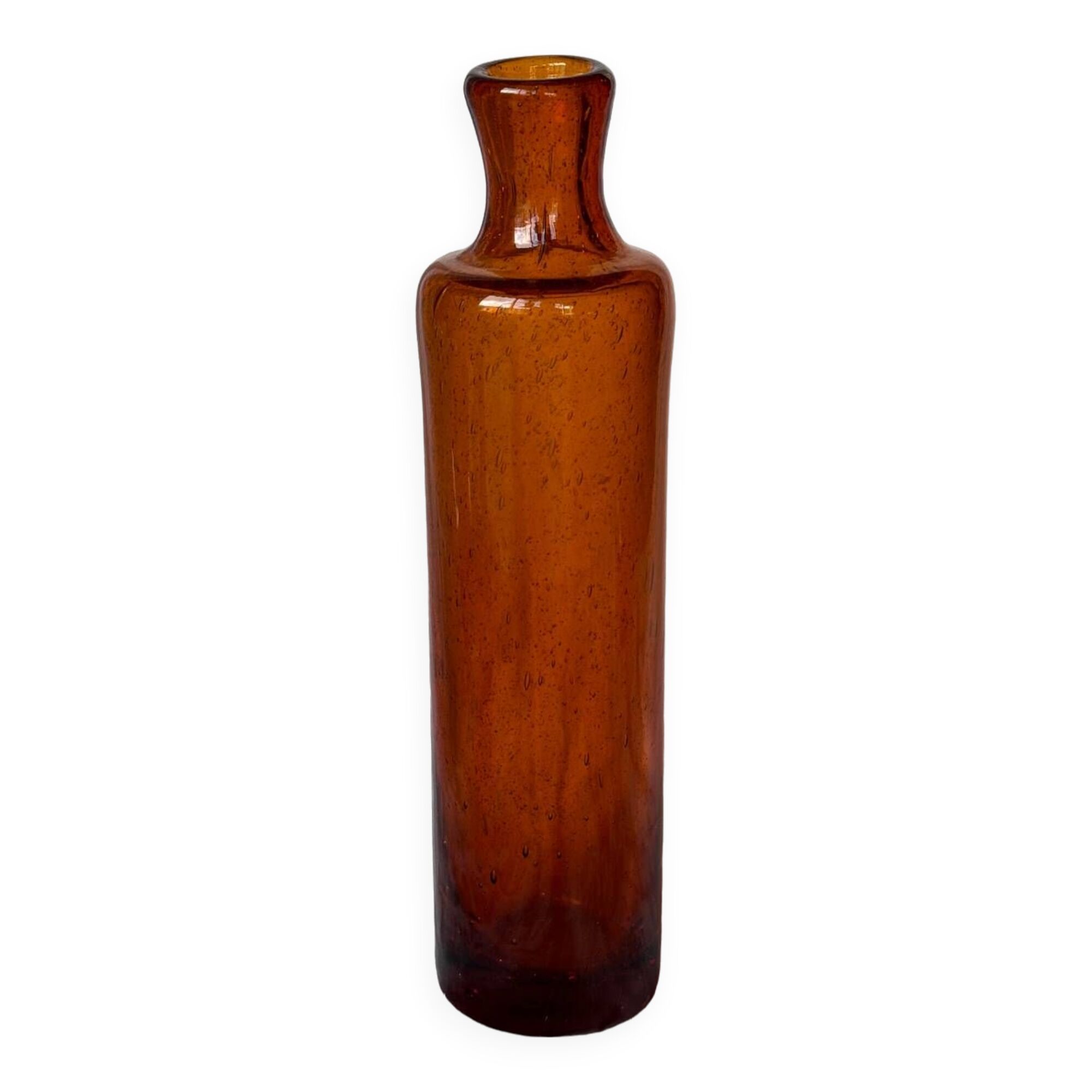 Biot blown glass bottle
