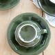 4 tasses à café bistrot vintage avec soucoupes