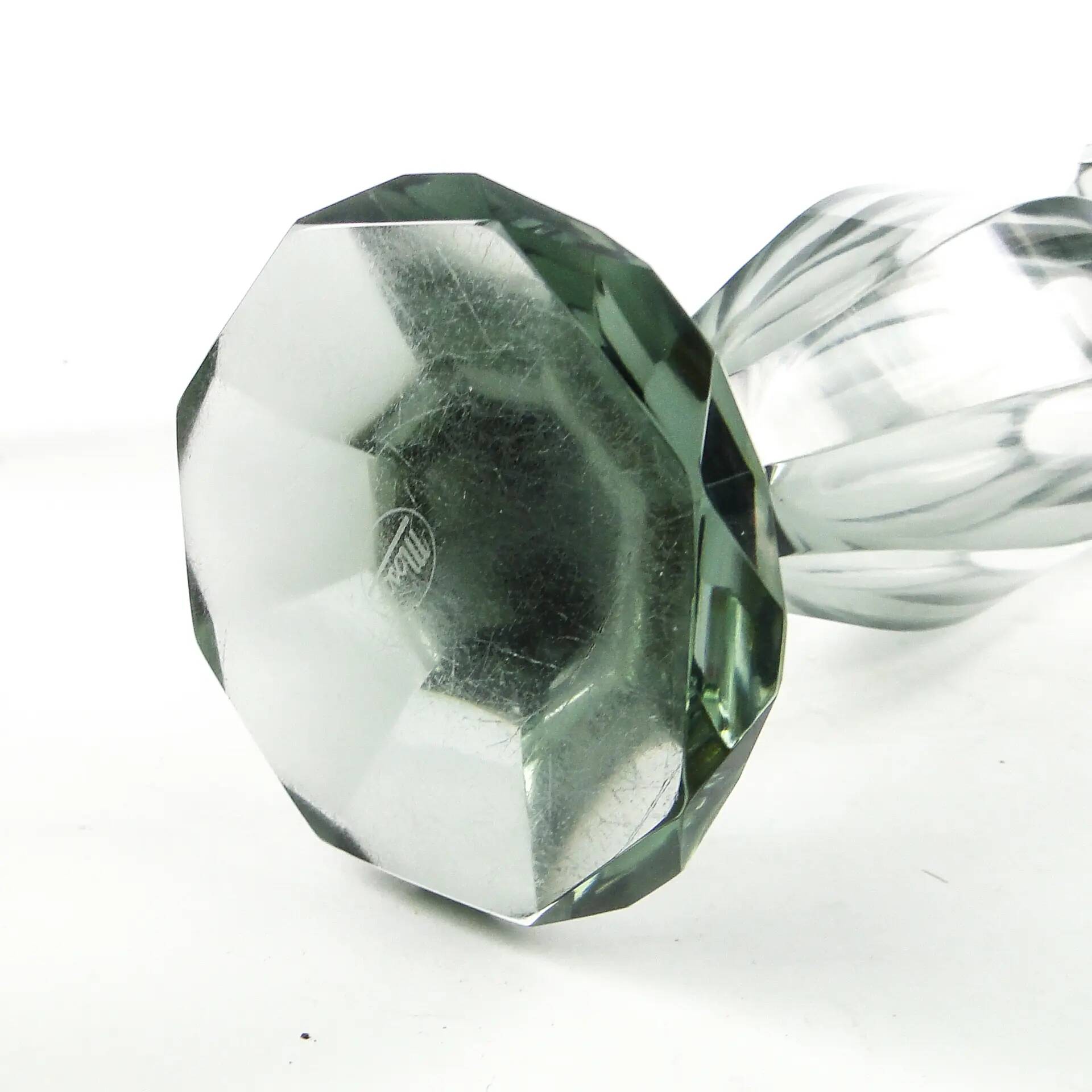 Vase, Art Deco, uranium crystal, Moser, Czechoslovakia, 1930s