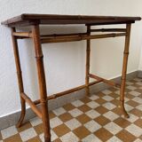 Desserte bambou osier ancienne