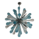 Murano Glass Light Blue and Clear Sputnik Italian Chandelier
