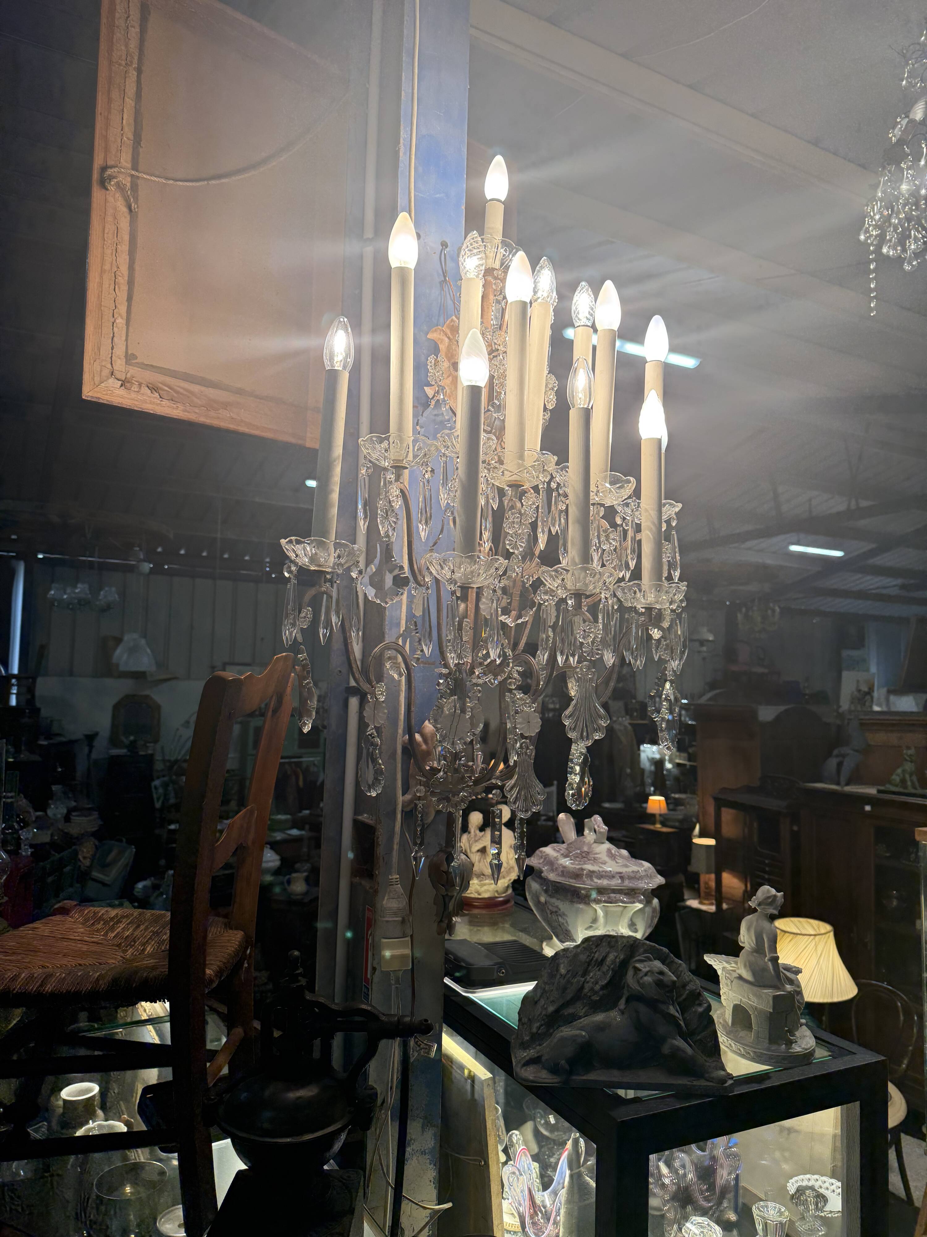 Bronze-colored wall light with 12 lights