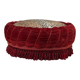 Large velvet pouf with trimmings, around 1880