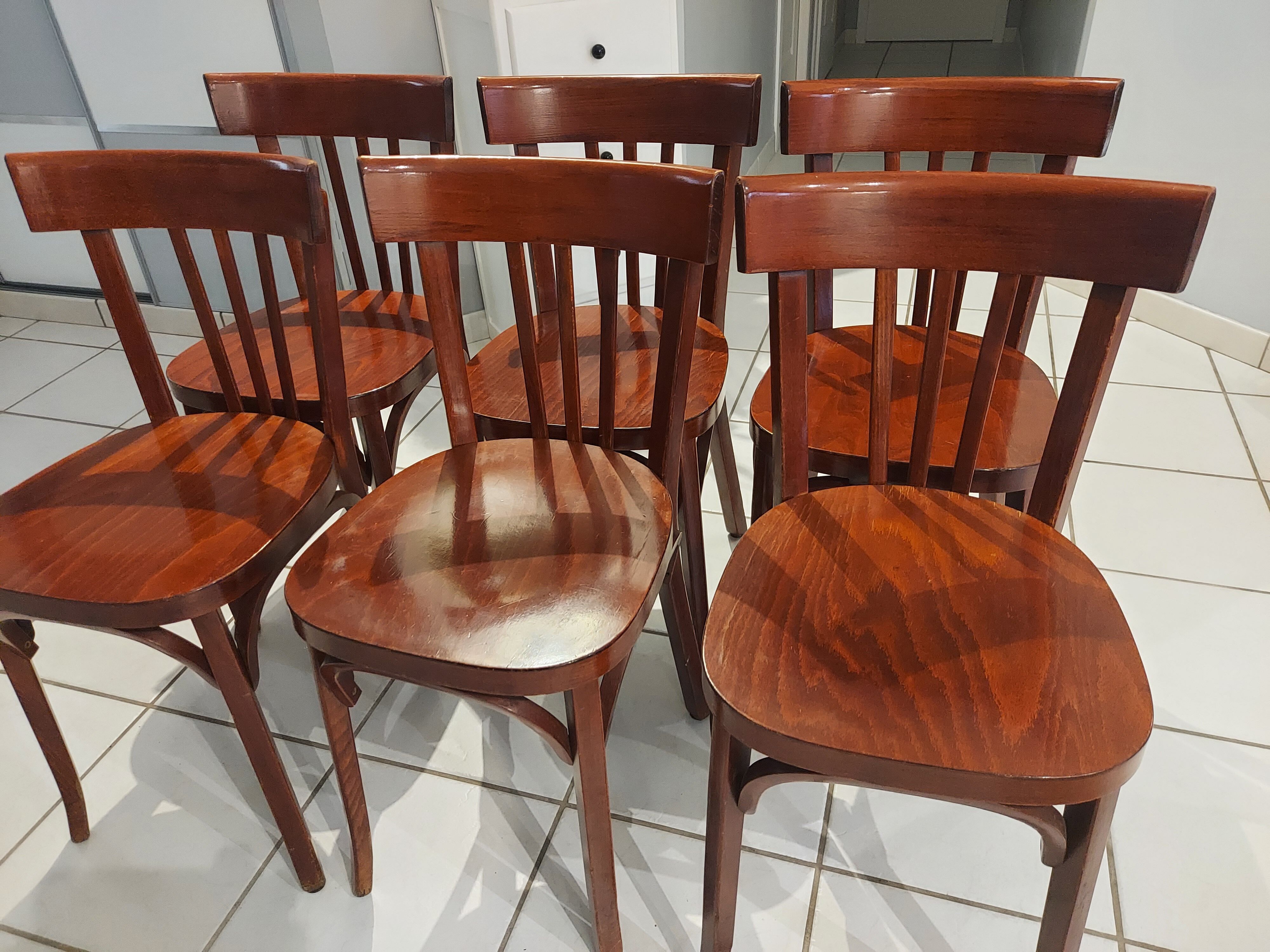 Suite of 6 chairs by Baumann vintage 1970s
