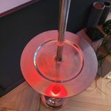 Floor lamp with tray and opaline glass globe