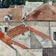 Signed watercolor, dated 1955 / Taverny