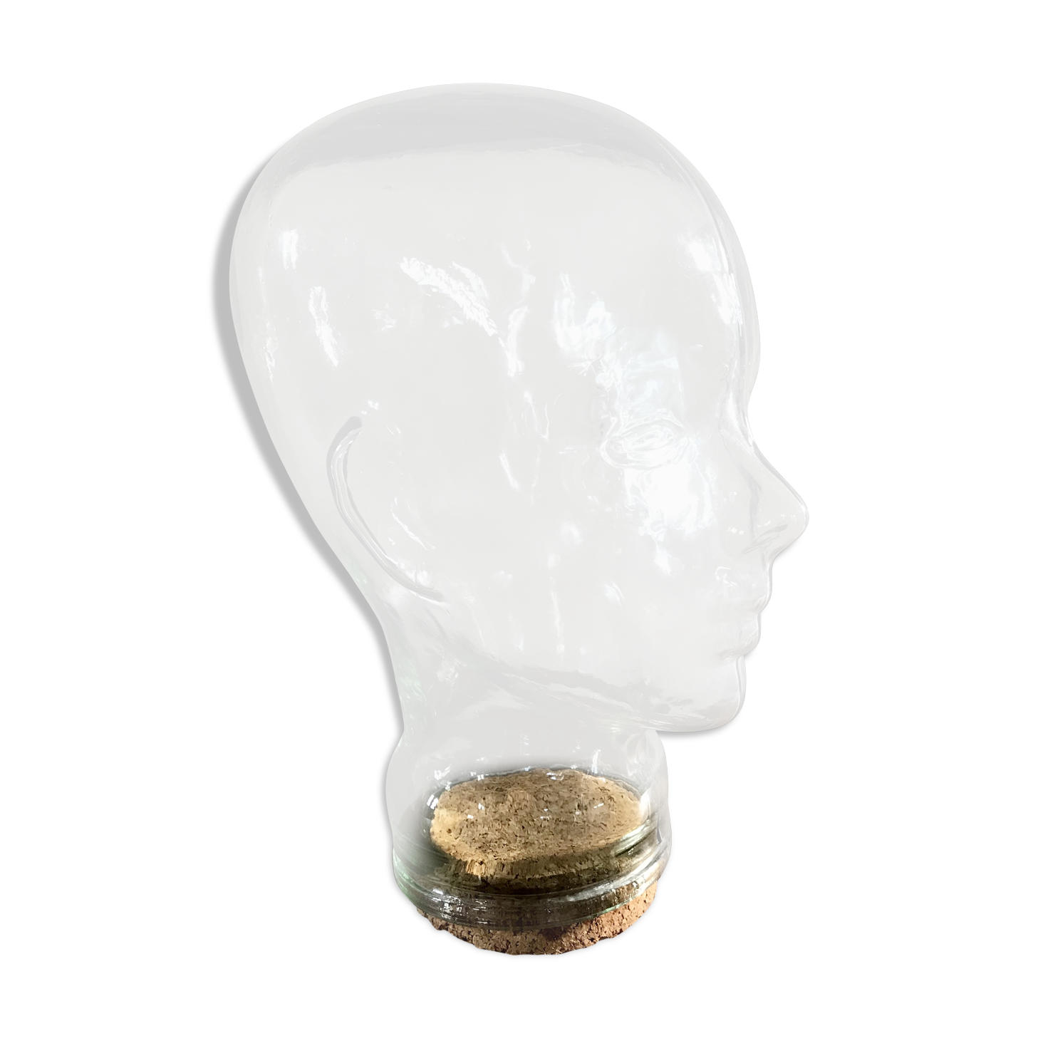 Vintage glass head jar