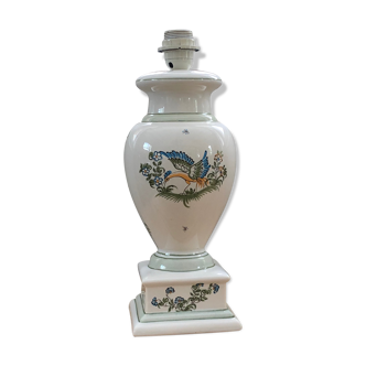Antique lamp foot in Moustiers porcelain