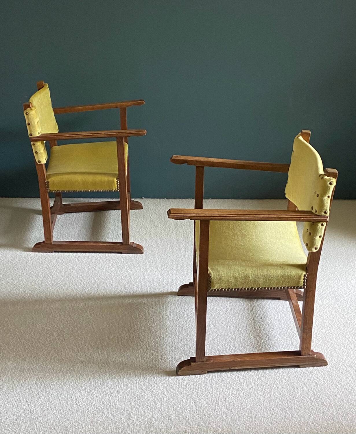 Paire de petits fauteuils années 30-40