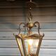 Old lantern 5 sides in bronze and engraved glasses of louis xvi style in working order