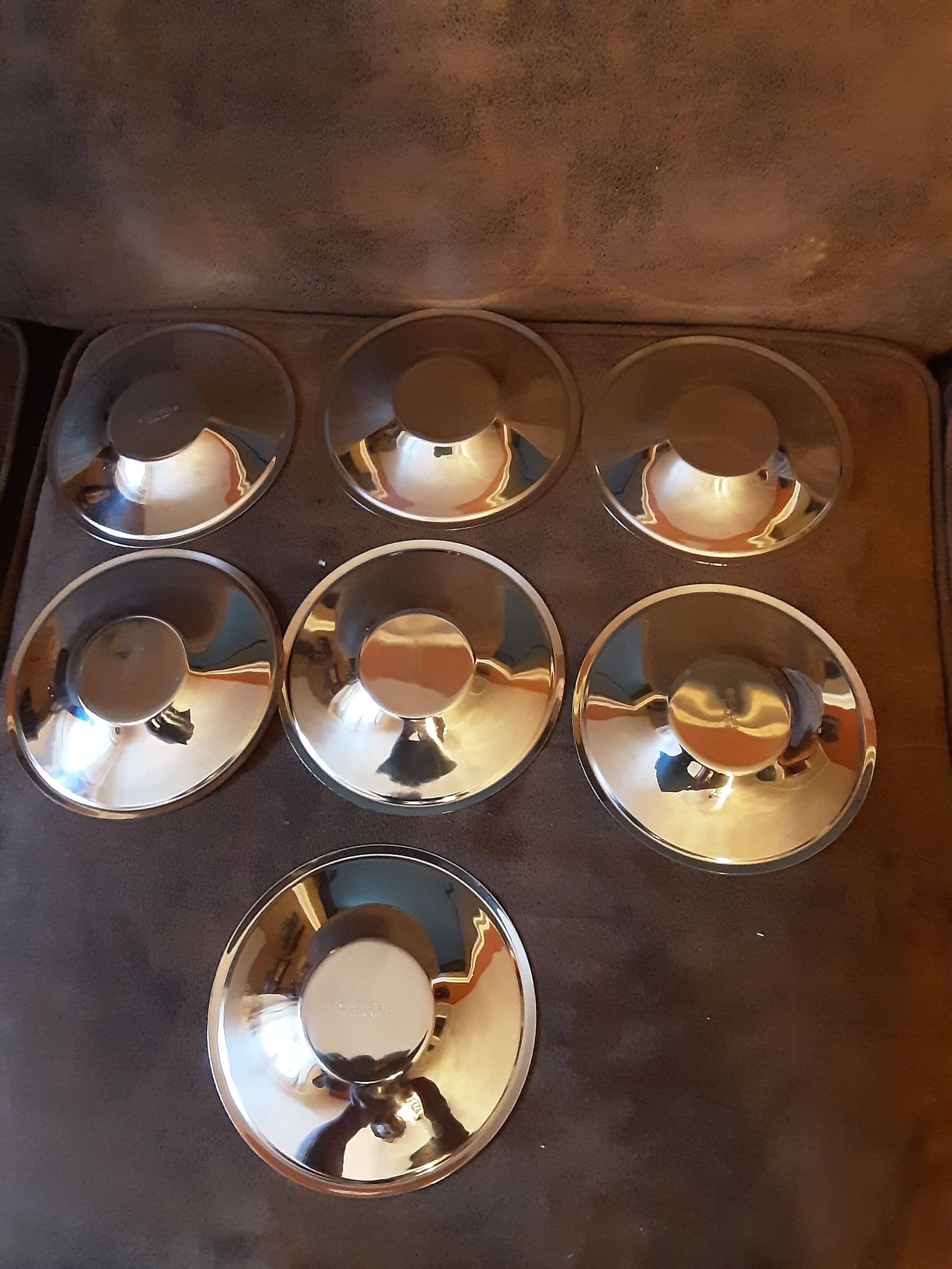 Lot de 6 sous verre métal