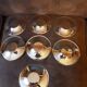 Lot de 6 sous verre métal