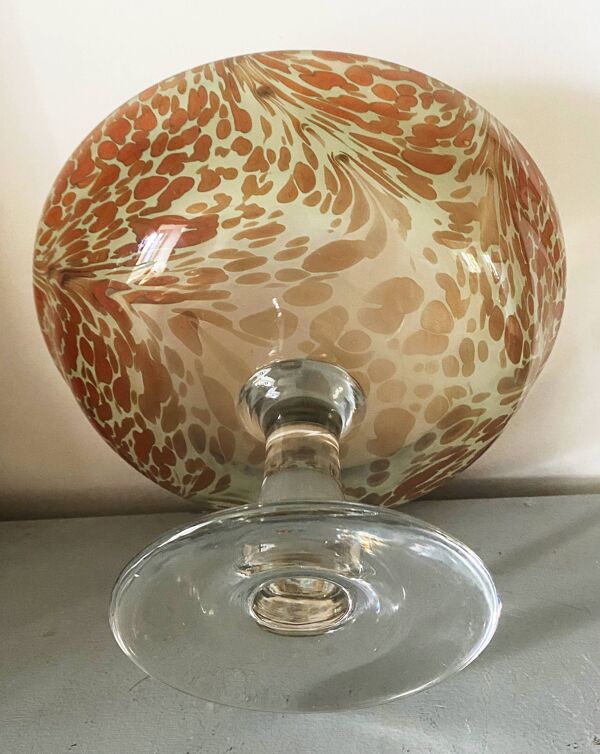 Coupe à fruit verre clichy pâte de verre soufllé
