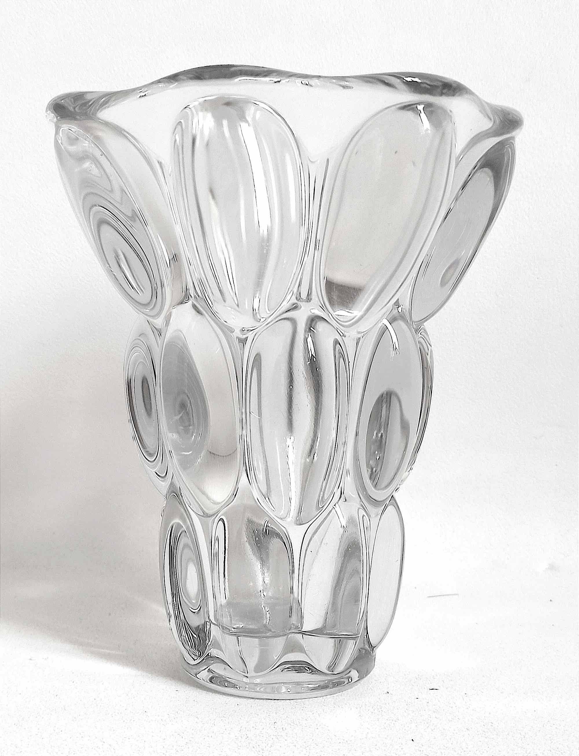 PIerre D'Avesn crystal honeycomb vase Height 20.7 cm