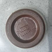 Bowl / ceramic pocket tray, glazed and signed, Brittany 1970