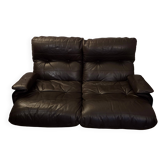 "Marsala" Canapé – Michel Ducaroy – Chocolate leather - Vintage collector