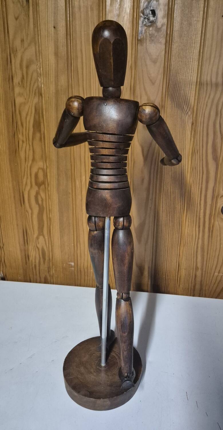 Antique wooden articulated artist's mannequin