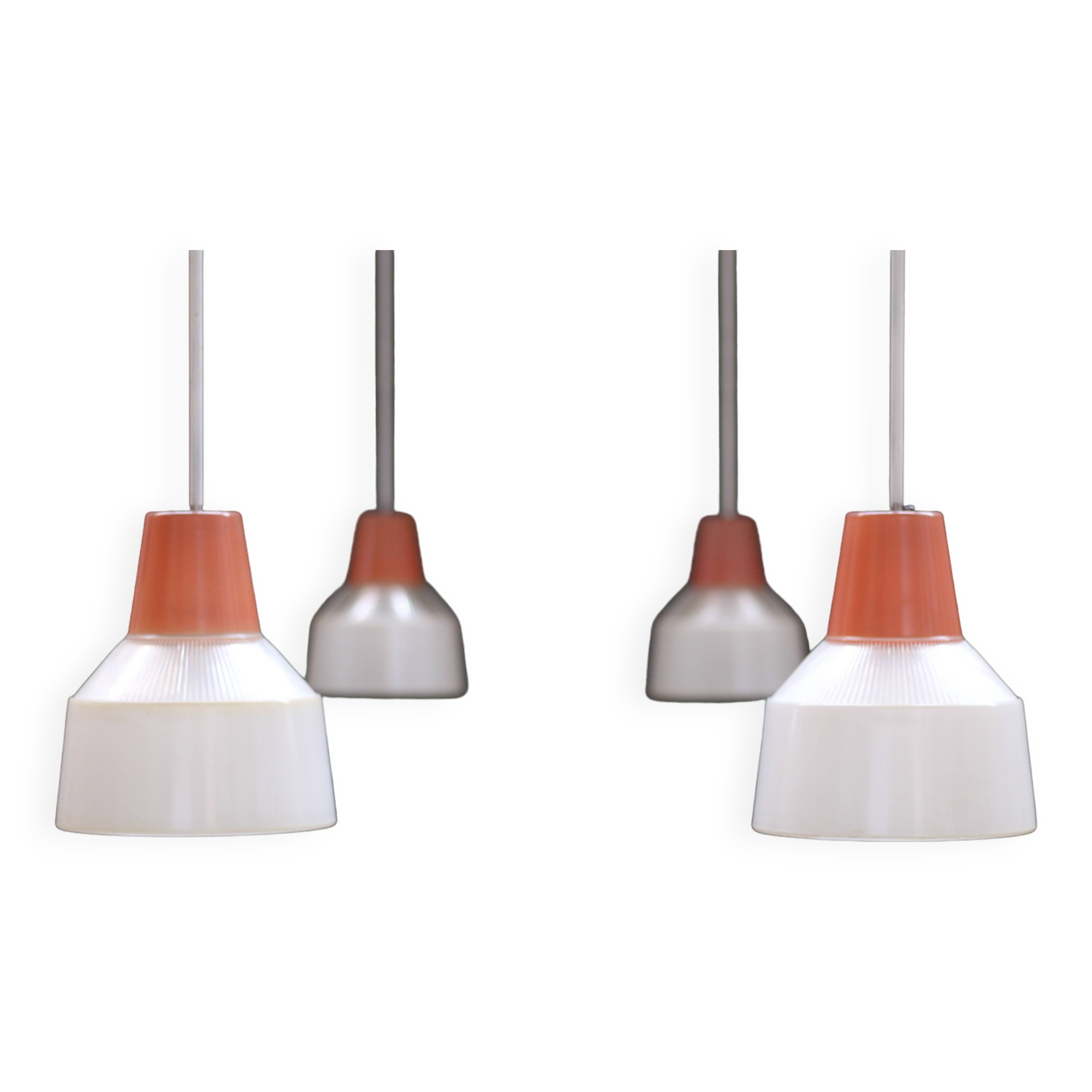 Vintage prismopal workshop pendant lights