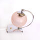 Art deco chrome and pink glass table light