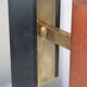 Wall lamp teak metal and glass