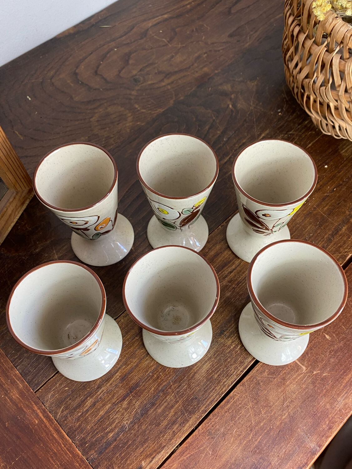 Six stoneware mazagrans
