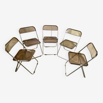 Plia 5 chaises par Giancarlo Peretti pour Castelli vintage