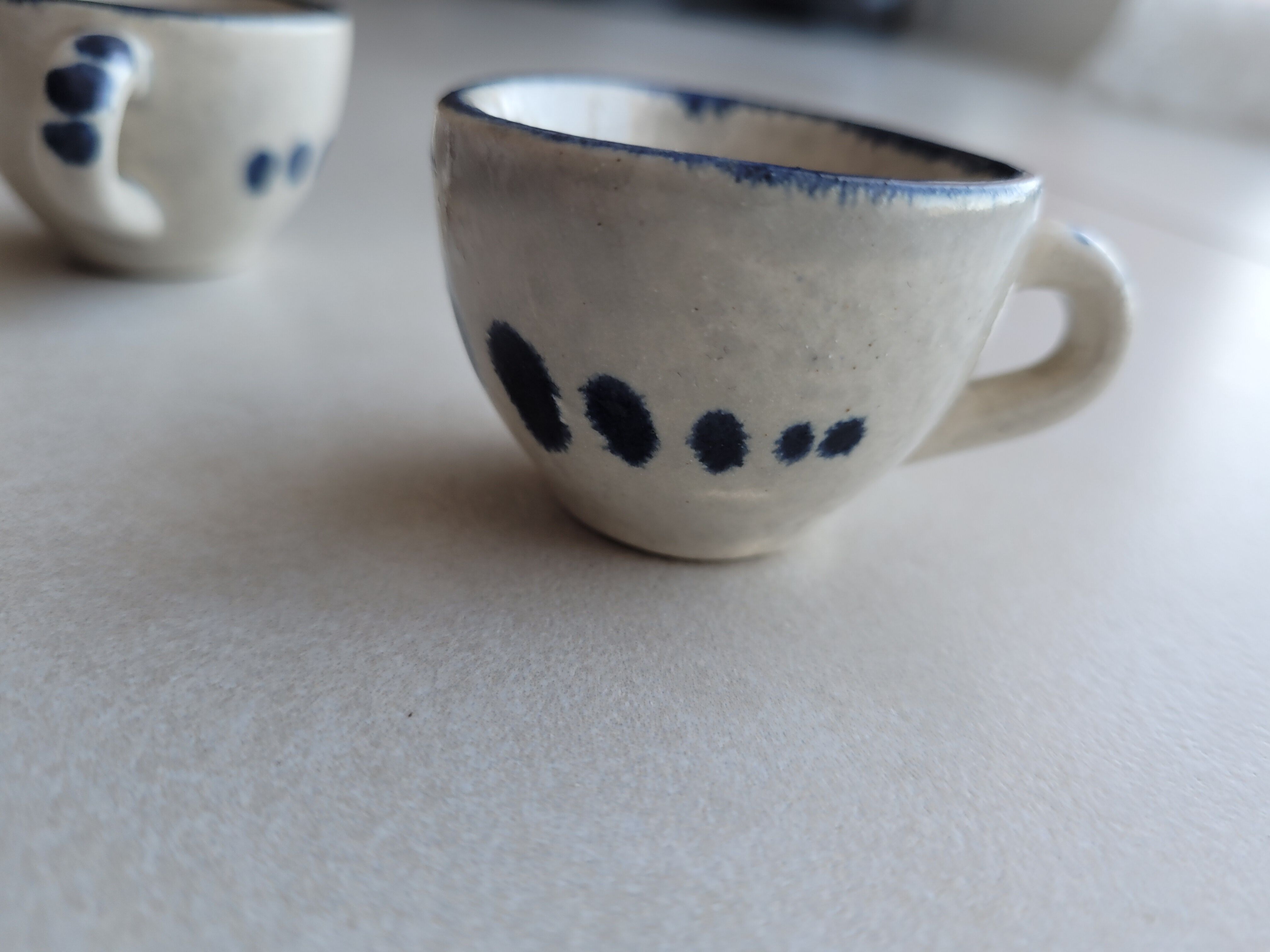 Set of 4 Small ceramic cups