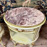 Pair of Italian lacquered wood bedside tables, early 20th century. Louis XV style
