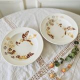 Set of 2 Sarreguemines earthenware soup plates