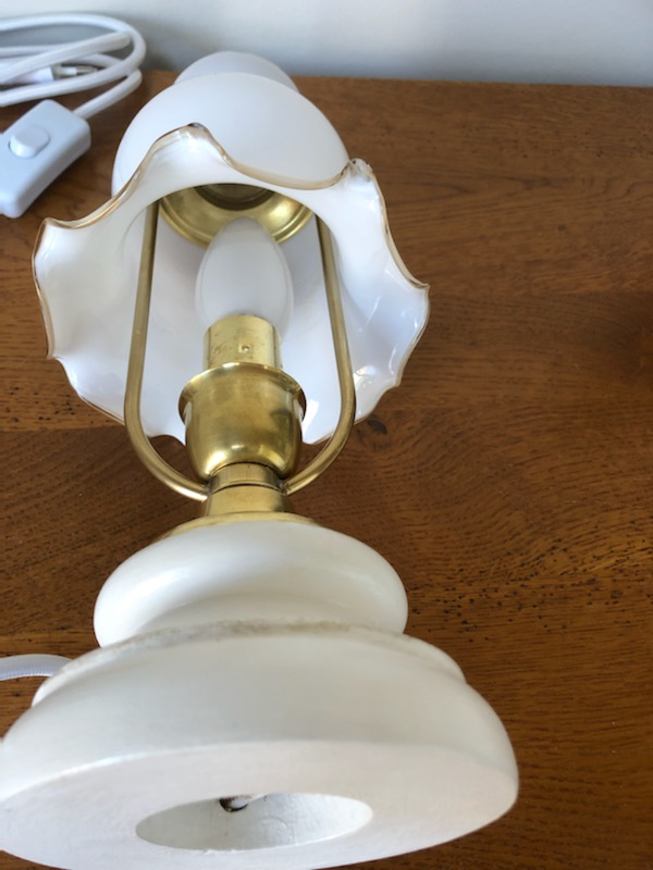 Opaline vintage bedside lamp