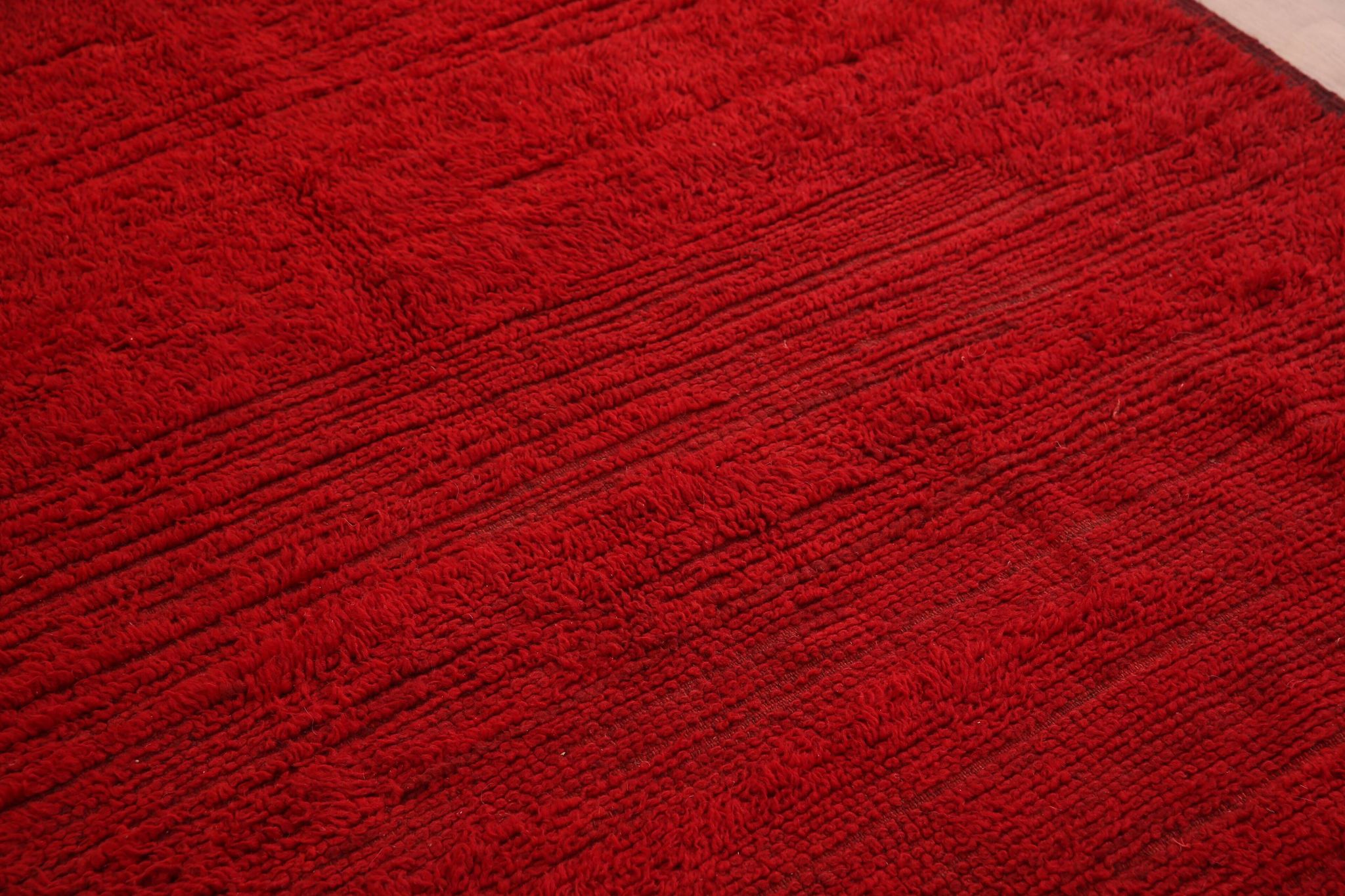 Red Vintage Moroccan Rug 180 x 230 cm, Berber Wool Rug, Handmade Boho Rug