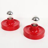 Pair of petite Disc sconces selected by Charlotte Perriand for Les Arcs