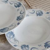 6 soup plates - Tircis model - Antique 82-piece Sarreguemines earthenware dinnerware set