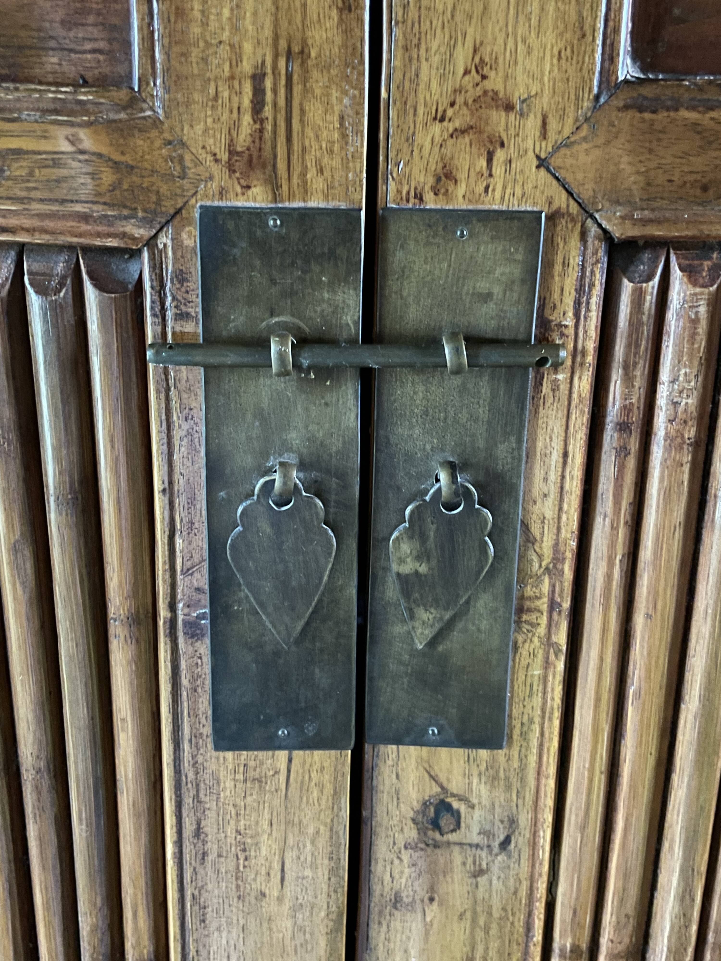 Chinese cabinet made of cypress wood and bamboo