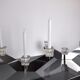 Pair of Peill & Putzler candlesticks, glass and metal, Germany, 1970
