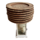 Set of round woven rattan and canework coasters