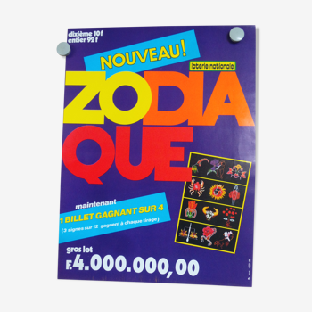 Original national zodiac lottery poster new 1985