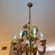 Set of painted metal chandeliers with flower decor