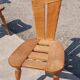 Set 4 Brutalist sculptural vintage oak cafe dining chair 1960s