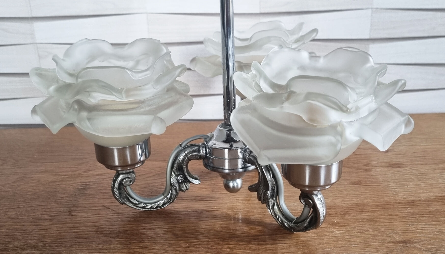 Suspension chrome chandelier and Murano glass paste, 20s / 30s.