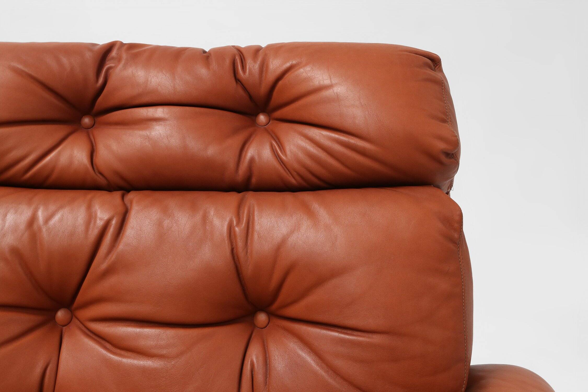 Brown Leather Armchair Coronado by Tobia Scarpa for B&b Italia, Italy, 1960