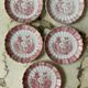 Set of 5 Lunéville “K and G” cups and saucers