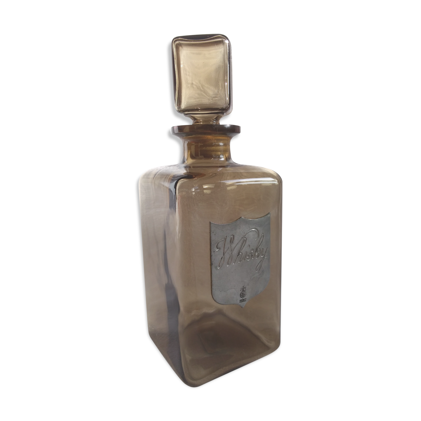 Smoked glass whiskey decanter