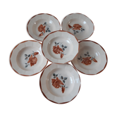 Set of 6 hollow plates Digoin Sarreguemines 30s