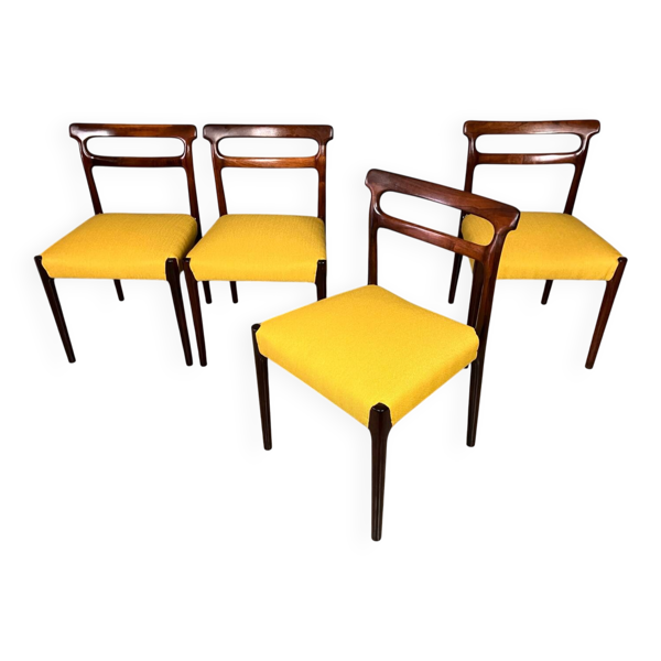 Chaises en palissandre nouvellement tapissées Mid Century Vintage