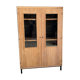 Bookcase in raw wood & metal feet